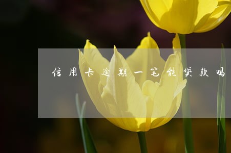 信用卡逾期一笔能贷款吗