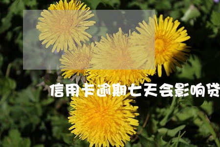 信用卡逾期七天会影响贷款吗