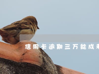 信用卡逾期三万能成老赖吗