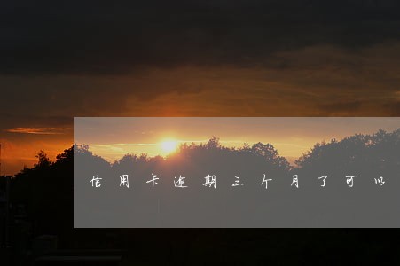 信用卡逾期三个月了可以分期吗