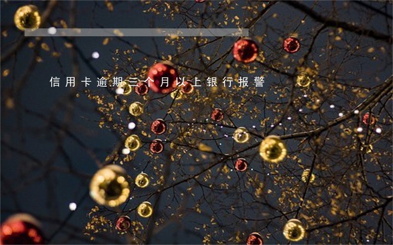 信用卡逾期三个月以上银行报警