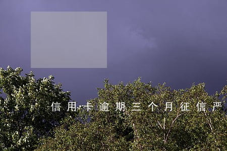 信用卡逾期三个月征信严重吗