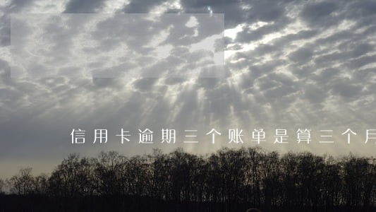 信用卡逾期三个账单是算三个月吗 信用卡逾期三个账单是算三个月吗