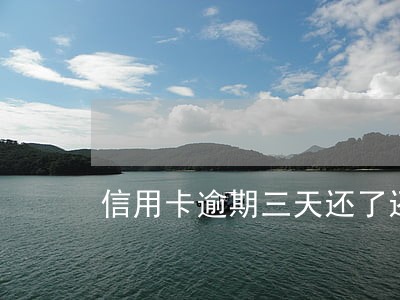 信用卡逾期三天还了还能办吗 信用卡逾期三天还了还能办吗