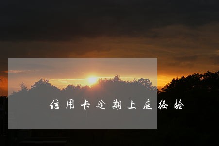 信用卡逾期上庭经验 信用卡逾期上庭经验
