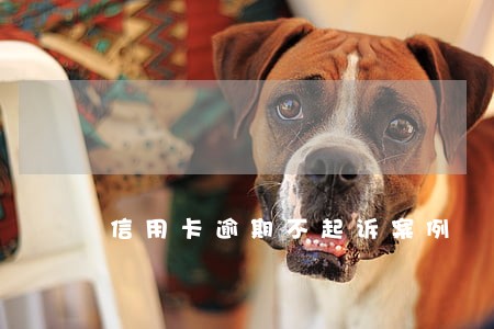 信用卡逾期不起诉案例 信用卡逾期不起诉案例