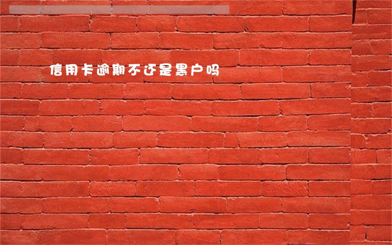 信用卡逾期不还是黑户吗 信用卡逾期不还是黑户吗