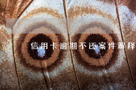 信用卡逾期不还案件解释 信用卡逾期不还案件解释