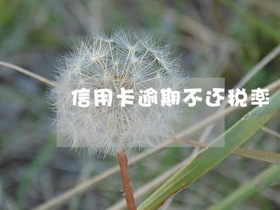 信用卡逾期不还税率 信用卡逾期不还税率