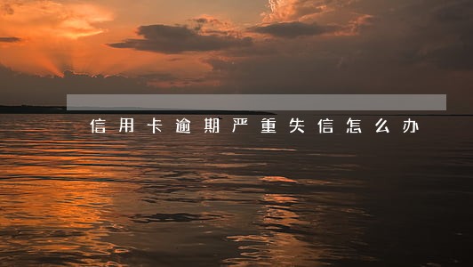 信用卡逾期严重失信怎么办 信用卡逾期严重失信怎么办