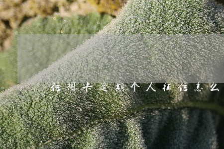 信用卡逾期个人征信怎么显示