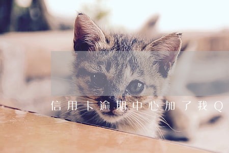 信用卡逾期中心加了我QQ让我