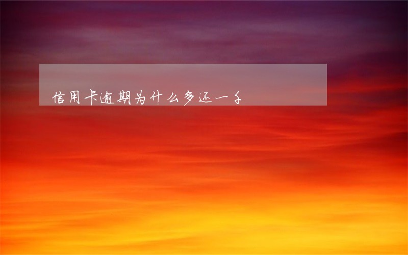 信用卡逾期为什么多还一千 信用卡逾期为什么多还一千