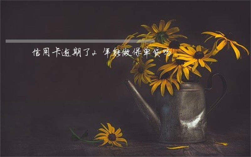 信用卡逾期了2年能做保单贷吗 信用卡逾期了2年能做保单贷吗