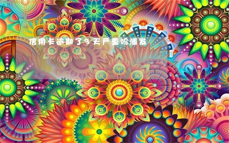 信用卡逾期了3天严重吗浦发 信用卡逾期了3天严重吗浦发
