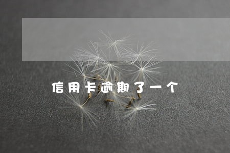 信用卡逾期了一个 信用卡逾期了一个