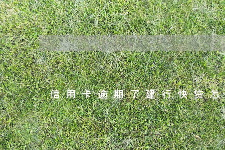 信用卡逾期了建行快贷怎么申请