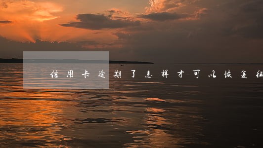 信用卡逾期了怎样才可以恢复征信 信用卡逾期了怎样才可以恢复征信