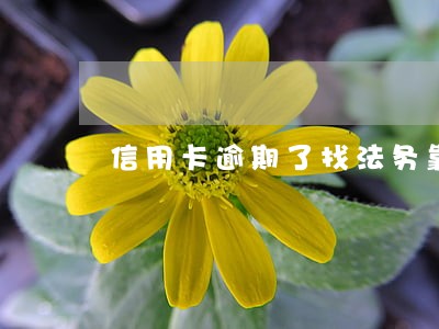 信用卡逾期了找法务靠谱吗 信用卡逾期了找法务靠谱吗