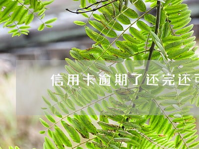 信用卡逾期了还完还可以用吗 信用卡逾期了还完还可以用吗