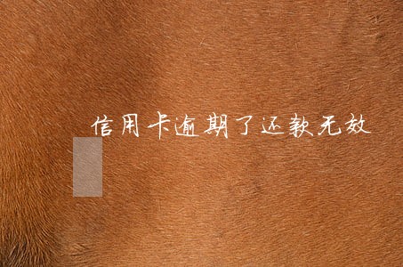 信用卡逾期了还款无效 信用卡逾期了还款无效
