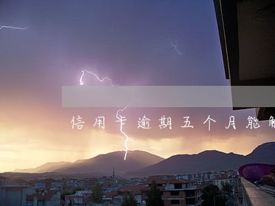 信用卡逾期五个月能解冻吗 信用卡逾期五个月能解冻吗