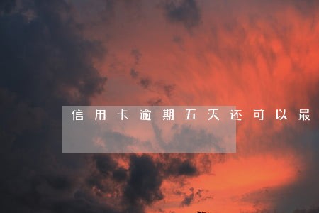 信用卡逾期五天还可以最低还款吗