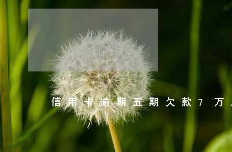 信用卡逾期五期欠款7万后果