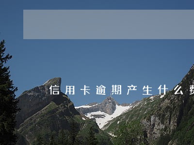 信用卡逾期产生什么费用 信用卡逾期产生什么费用