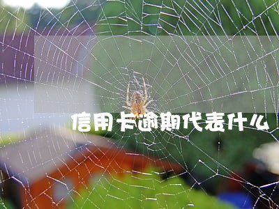 信用卡逾期代表什么