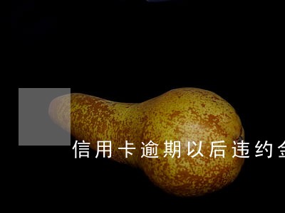信用卡逾期以后违约金怎么算 信用卡逾期以后违约金怎么算