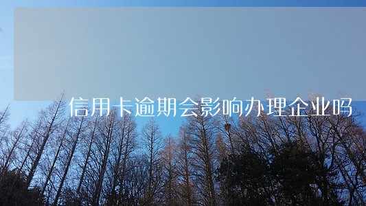 信用卡逾期会影响办理企业吗 信用卡逾期会影响办理企业吗