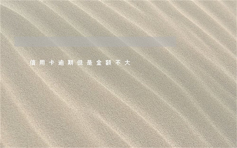 信用卡逾期但是金额不大 信用卡逾期但是金额不大