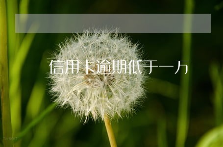 信用卡逾期低于一万 信用卡逾期低于一万