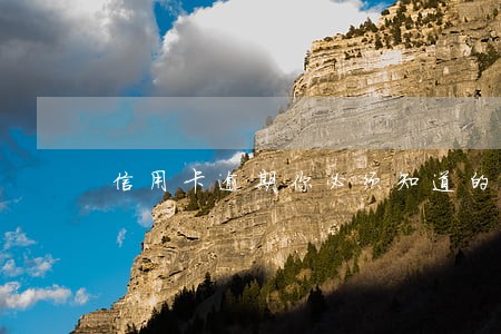 信用卡逾期你必须知道的事情 信用卡逾期你必须知道的事情