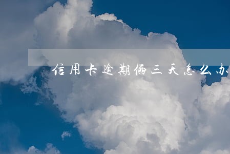 信用卡逾期俩三天怎么办 信用卡逾期俩三天怎么办
