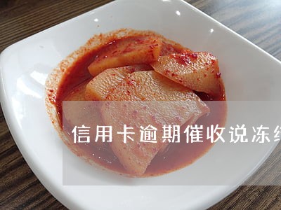 信用卡逾期催收说冻结账号 信用卡逾期催收说冻结账号
