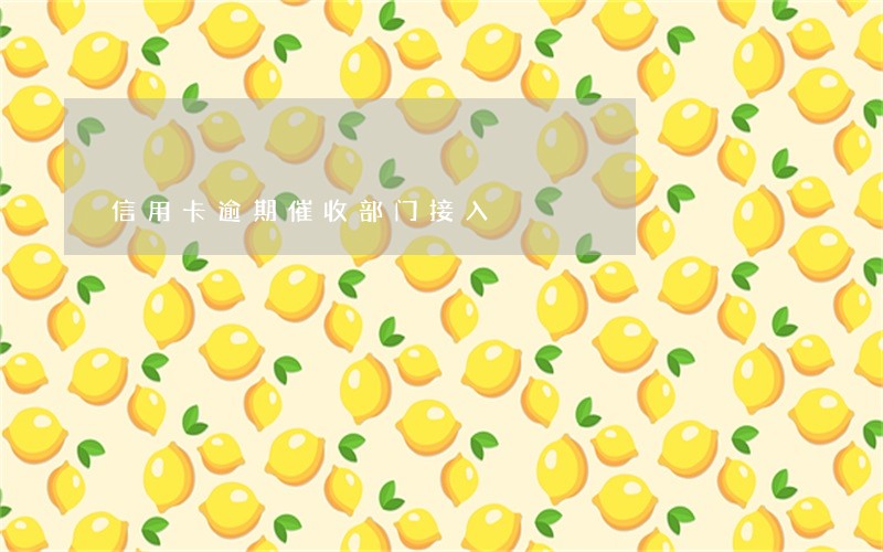 信用卡逾期催收部门接入