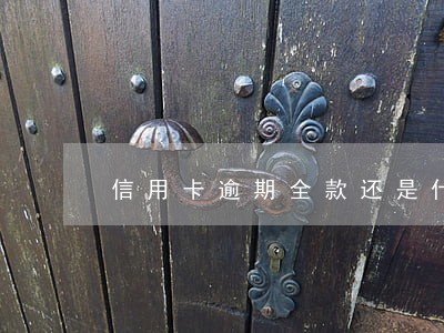信用卡逾期全款还是什么区别
