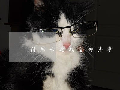 信用卡逾期全部清零 信用卡逾期全部清零