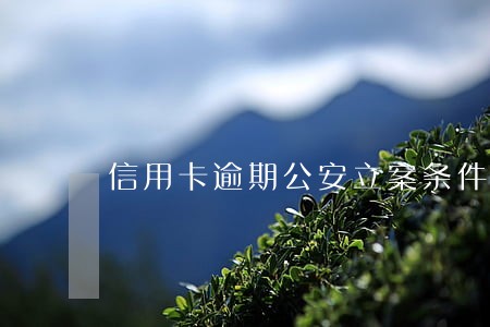 信用卡逾期公安立案条件 信用卡逾期公安立案条件