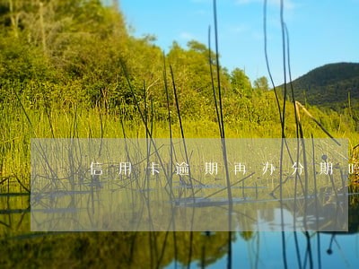 信用卡逾期再办分期吗 信用卡逾期再办分期吗