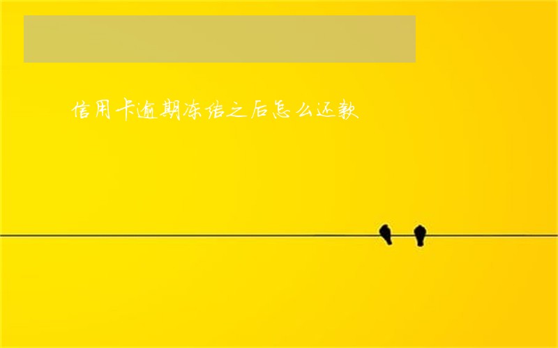 信用卡逾期冻结之后怎么还款 信用卡逾期冻结之后怎么还款