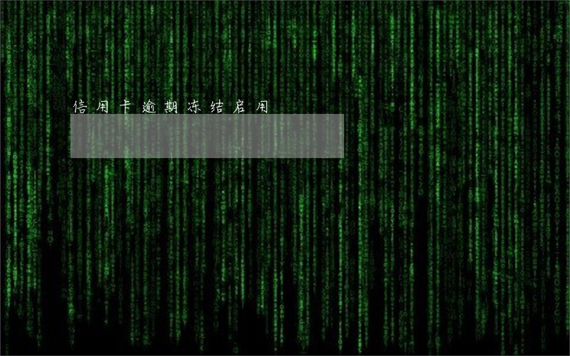 信用卡逾期冻结启用