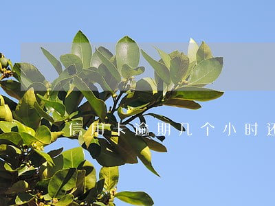 信用卡逾期几个小时还款有影响吗