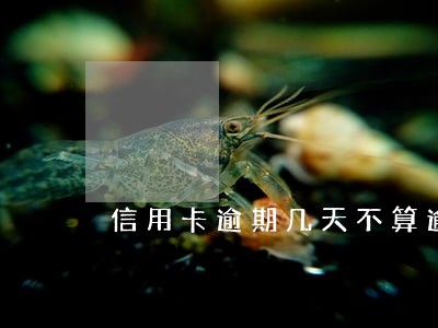 信用卡逾期几天不算逾期吗