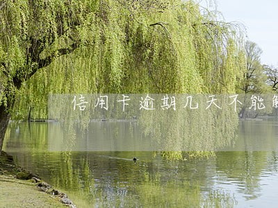 信用卡逾期几天不能解冻 信用卡逾期几天不能解冻