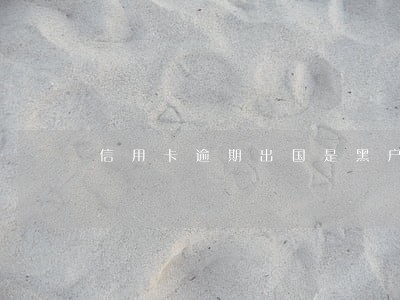 信用卡逾期出国是黑户