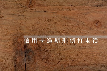 信用卡逾期刑侦打电话 信用卡逾期刑侦打电话