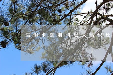 信用卡逾期利息太高只还本金 信用卡逾期利息太高只还本金
